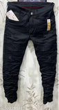 Solid denim, fashionable regular slim fit men's jeans - wear once wash inside out