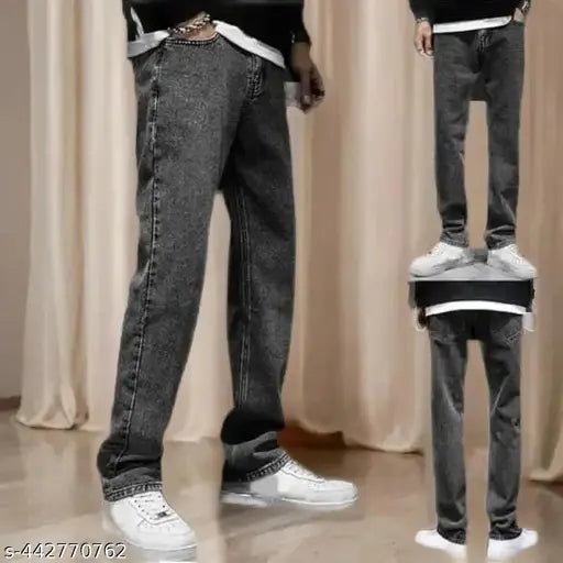 Black blast denim boot cut jeans for men under 460, high-quality fabric with four pockets