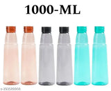 Assorted pink ETOFLI water bottles (6 x 1L), leak-proof for gym, office, home, travel, hiking, trekking, kitchen use - BIS/ISI certified plastic bottles