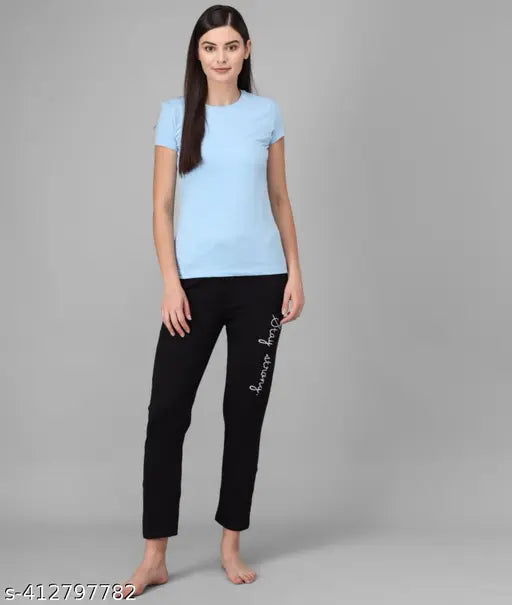 Black cotton maxi pyjamas set, one piece in size M, L, or XL - Indian made