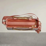 Golden embellished PU crossbody sling bag (1 N), featuring 2 compartments and free size. India-crafted luxury for special occasions