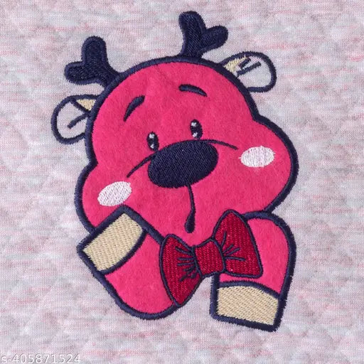 Unisex pink cotton blend sweatshirt, solid design for 1-6 years kids, made in India