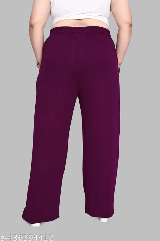 Purple plus size Korean baggy style pant with drawstring waist and side pockets, premium quality viscose rayon in 7XL size