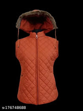 Lightweight polyester girls half-sleeve jacket, self-design net pattern. Detachable hood, sleeveless style. India origin