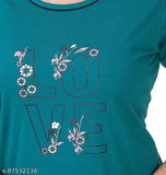 Cotton printed night suit for women, Bell Paper plus size lounge wear