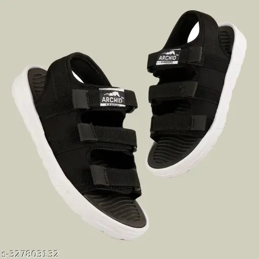 Black Lycra kids sports sandal, textured net design, lightweight and breathable, casual flip flop slipper for boys, daily wear and home washable. Comfort Sole & Flexible Walk with air cushion shock absorption. Made in India. #boysandal #kidssandal #casualslipper #flipflop #trendyslipper
