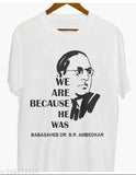 Bhimrao Ambedkar printed white polyester t-shirt for men and boys under 99-199, Indian patriotic apparel with short sleeves