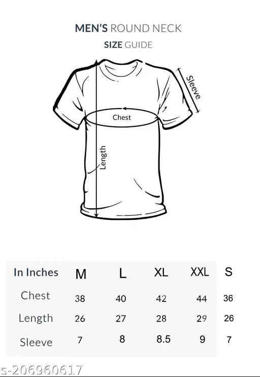 PandaaBestPolyster printed polyester t-shirt with short sleeves, eye-catching design, M size (38in chest, 26.5in length), made in India