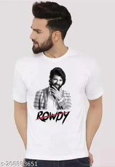 Rowdy Deverakonda short sleeve men's t-shirt, printed with iconic design, pure polyester, Indian origin