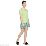 Cotton women's nightwear top & shorts loungewear set, printed with unique patterns, soft and comfortable for lounging all day