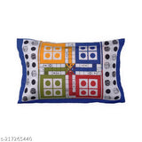 Vibrant Ludo-printed cotton single bedsheet & pillow cover, ideal for kids' summer rooms. India origin." (109 characters)
