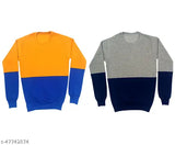 IndiStar Boys Wool Colorblocked Fleece Sweaters for Winters (pack of 2), full sleeves and kangaroo pockets