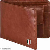 Tan PU Fancy Fashionable 5-card slot wallet, ultra slim design for daily use and easy carry in trousers