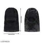 Wool winter beanie, universal size, solid pattern, suitable for cycling, skiing - Samriya multicolor design