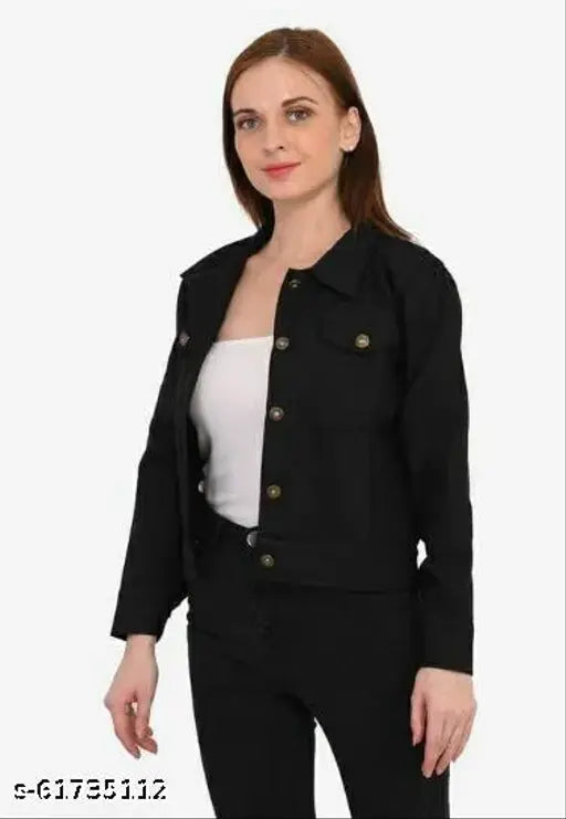 Cotton blend fancy graceful jacket, solid design in S (34in bust, 17in length) from Rama Apparels, India