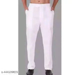 White cotton maxi-length men's pyjama for comfortable sleep, featuring classic belt design, made in India