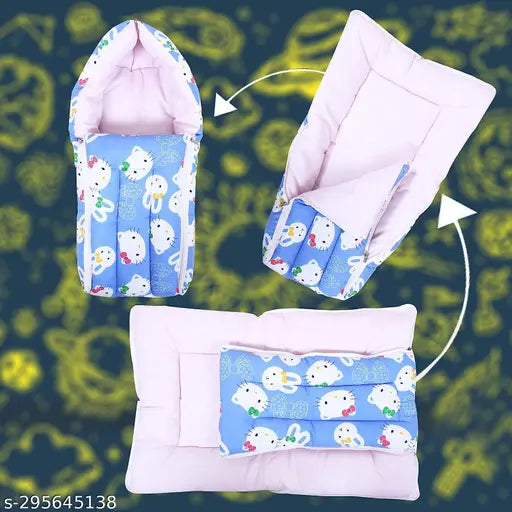 Cotton printed net 2-in-1 baby sleeping bag & carry bag for infants 0-9 months, Kukraila Enterprises product on display