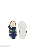 Blue leather sandals for boys, trendy PVC floater design with Velcro fastening