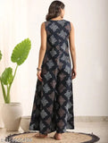 FCV rayon printed jumpsuit for women, sleeveless, vibrant Indian design