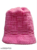 Woolen women's winter cap (onesize), solid pattern, warm and stylish for fall