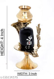 Brass Shiva Lingam statue, 3cm x 8cm x 7cm, Indian festive puja showpiece