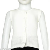 White pure wool inner bandi vest for new born babies (0-3 months), soft and breathable, perfect for playtime at home or outings