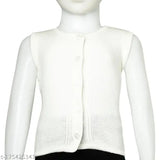 White pure wool inner bandi vest for new born babies (0-3 months), soft and breathable, perfect for playtime at home or outings