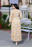 Rayon three-quarter sleeve floral summer dress/kurti, printed combo. Women's fashion accessory from India