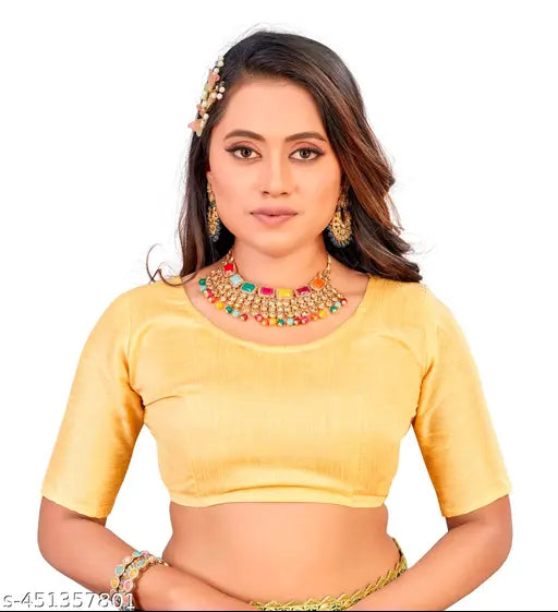 Georgette saree set for women, embroidered semi-stitched blouse, free size, India origin