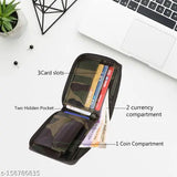 PU checked men's army round zip wallet, free size crafted in India