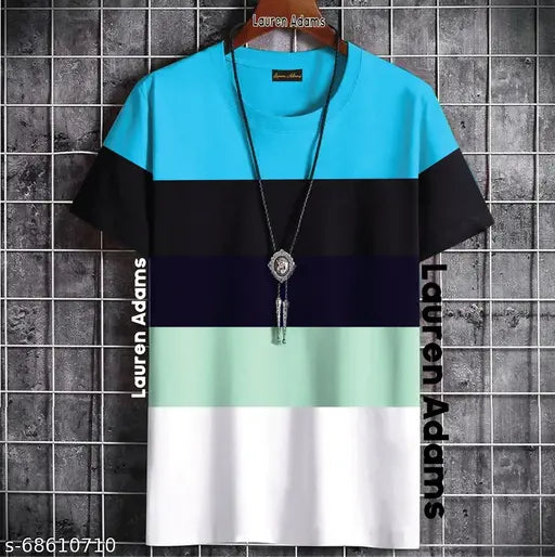 Colorblocked cotton t-shirt for men, premium quality, stylish design, made in India