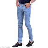 Light blue denim, Trendz Hack slim men's jeans - versatile outfit essential, size 34
