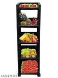 Red-and-black 5 tire storage trolley, versatile for tire and vegetable storage