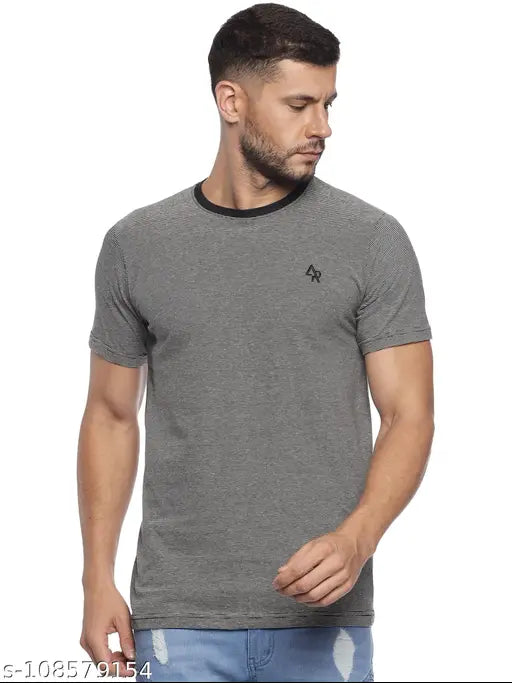 Adro Cotton Striped Men's T-Shirt, self-design, short sleeves, 100% cotton, summer style in various sizes from S to XXXL
