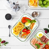 Glass essential lunch box, microoven safe, compact design, pack of 1, made in India