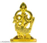 Peacock-finished metal Om Tamil logo and vel, decorative god idol for car dashboards or offices