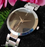 Silver stainless steel classical new design analog watch for women, featuring orange dial and round case with mineral glass, ideal gift for various occasions like birthdays, anniversaries, or special events