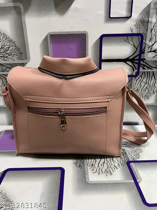 Multicolor PU sling bag, self-designed, 4 compartments, free size, Indian vegan style