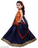 Jacquard embroidered kids' Lehenga Choli sets, Indian ethnic wear for 6-7 years