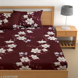Microfiber floral fitted bedsheet, 180 TC, double size with 2 pillow covers - elegant bedroom essential from BAANI