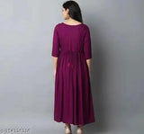Rayon embroidered Ridhima Anarkali kurti for women, three-quarter sleeves, available in multiple sizes from S to 5XL, Indian women's fashion