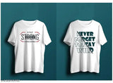White cotton blend t-shirt combo - 2 short sleeve tops with printed net design, perfect for active and casual wear. Made in India