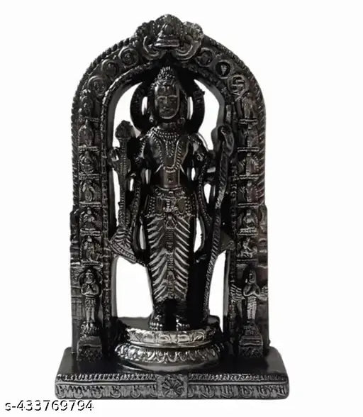 Handcrafted resin Ram Lalla Idol, intricate details, matte finish, Indian art for home decor or pooja