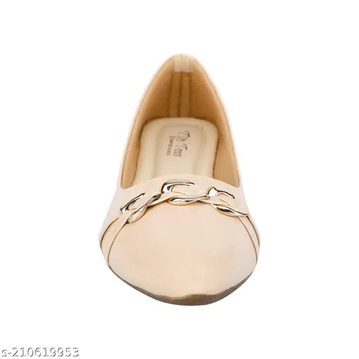 Synthetic leather embellished bellies slip-on shoes - trendy fashion for women, India origin
