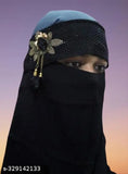 Cotton canvas solid onesize Hijab Stone Naqaab Face Cover, high quality Indian traditional women's fashion