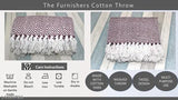 Cotton wide chevron throw, geometric pattern, versatile home decor accessory with delicate fringes