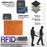 Genuine tan leather RFID wallet with keychain combo set, 6 card slots. Hand-stitched, dyed & aged leather for lasting elegance. Perfect for formal events