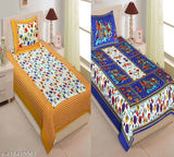 Jaipuri cotton single bedsheet combo pack, two bedsheets and two pillow covers for summer, ideal for adult use, VNV Creation brand