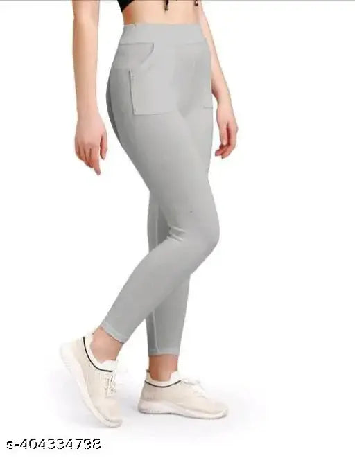 Cotton blend solid jeggings for women - fashionable, feminine, versatile