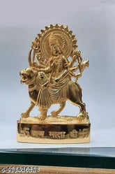 Metal God Idol: Maa Durga, Brass, 11 cm (Navratri Special)